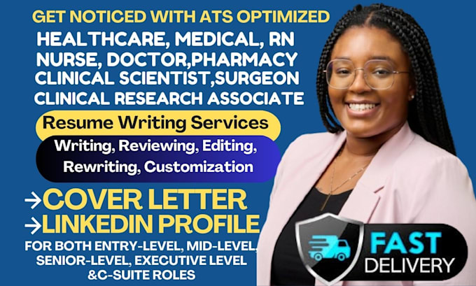 Gig Preview - Formally write healthcare medical nursing doctor pharmacy and clinical resume