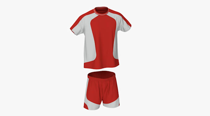 Gig Preview - Create you 3d realistic football jersey,3d football kits,3d football equipment