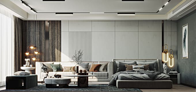 Gig Preview - Modernize 3d interior design,living room render, architect visualization,blender