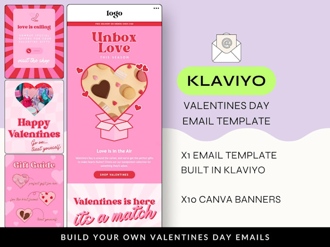 Gig Preview - Valentines day klaviyo email marketing bundle