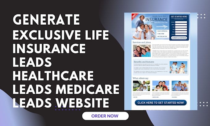 Gig Preview - Generate exclusive life insurance leads healthcare leads medicare leads website