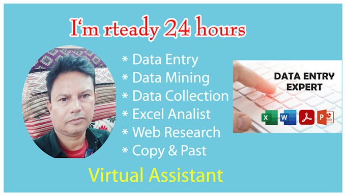 Gig Preview - Be your virtual assistant for data entry