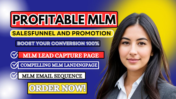 Gig Preview - Do high converting mlm salesfunnel,mlm promotion,mlm marketing to get mlm leads