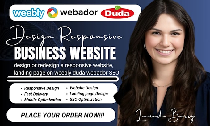 Gig Preview - Design or redesign a responsive website, landing page on weebly duda webador SEO