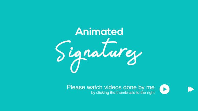 Gig Preview - Do animation of your handwritten signature style logo or youtube intro