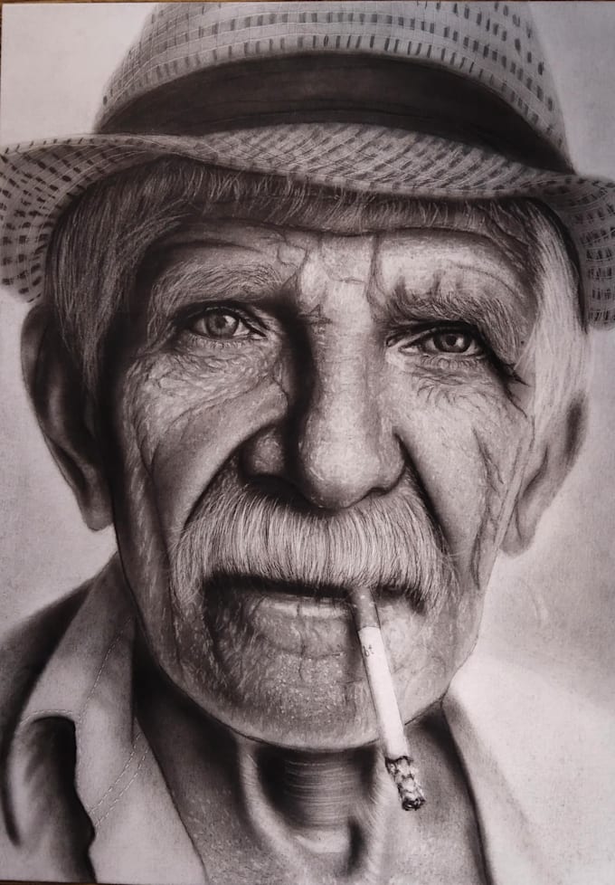 Bestseller - draw a realistic charcoal portrait from your photo