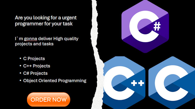 Gig Preview - Do for you some urgent tasks or project on c cpp or c sharp