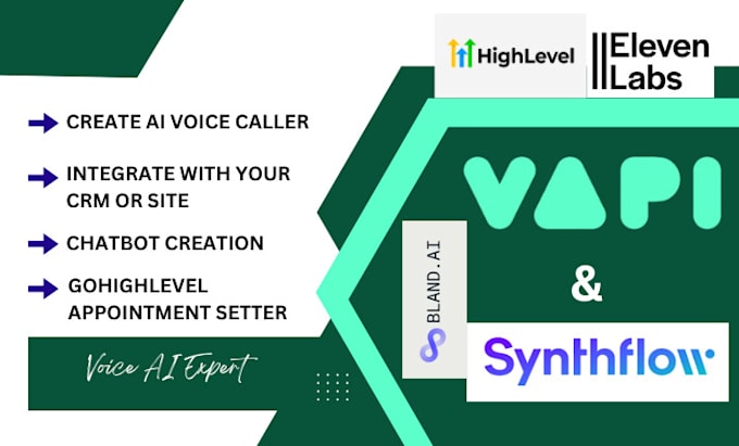 Gig Preview - Build ai voice calling agents using vapi ai synthflow bland ai gohighlevel make