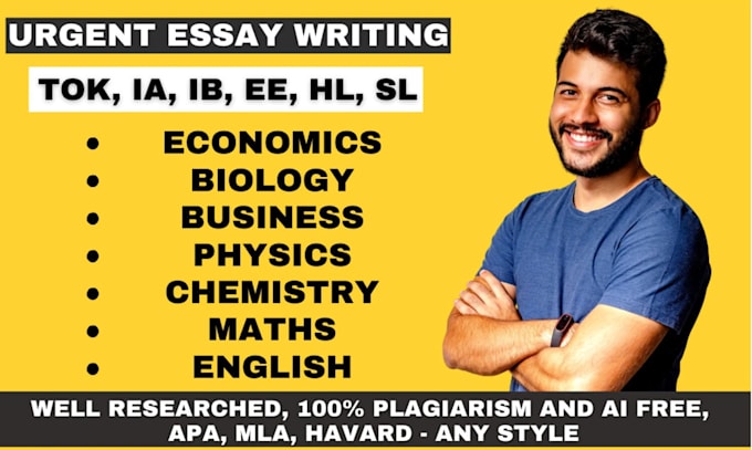 Gig Preview - Edit and write ib extended essay, ia, ib, hl, sl,