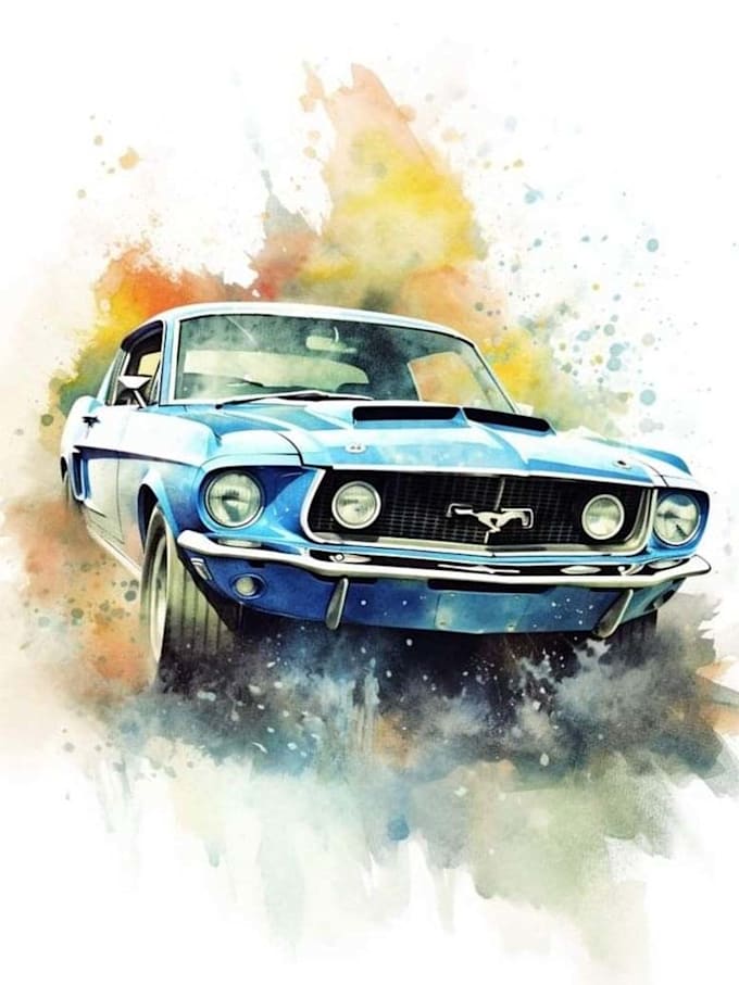 Gig Preview - Draw realistic watercolor portrait style car, bike vehicle