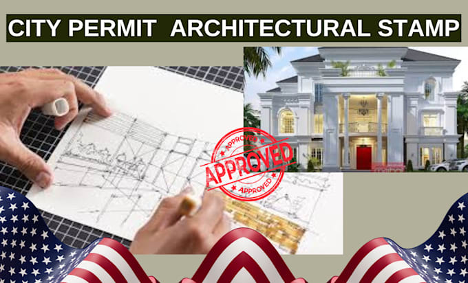 Gig Preview - Do architectural stamp, pe stamp for architectural plan mep drawing, city permit