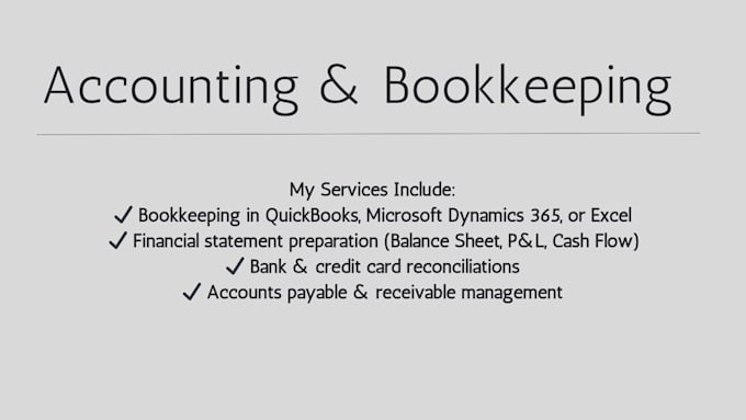 Gig Preview - Do professional bookkeeping services