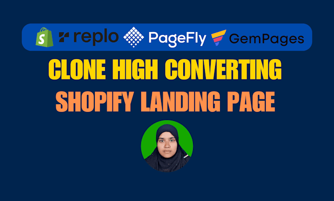 Gig Preview - Clone shopify landing page design with pagefly, replo and gempages