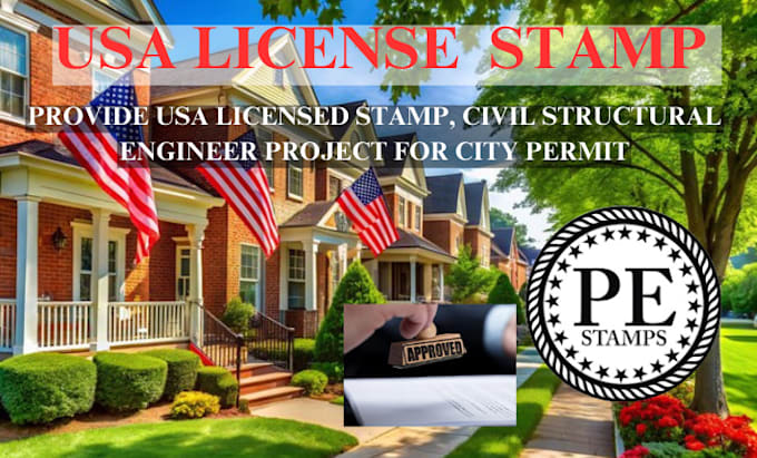 Gig Preview - Provide USA licensed stamp, civil structural engineer project for city permit