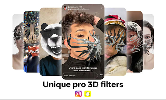 Gig Preview - Create unique pro ar 2d 3d filter mask for instagram, snapchat and tiktok