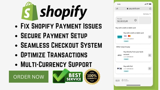 Gig Preview - Set up and optimize shopify payment gateways for seamless transactions