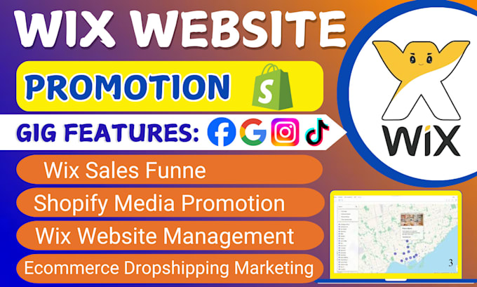 Gig Preview - Do wix website promotion, wix sales funnel, wix ecommerce dropshipping marketing