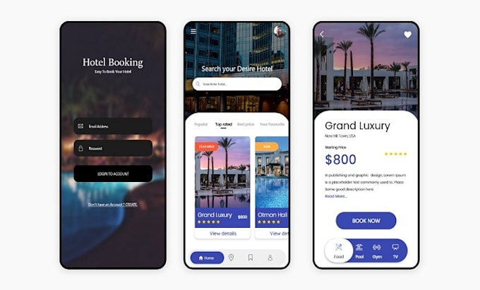 Gig Preview - Develop flight booking app, hotel lodging app travel app estate app