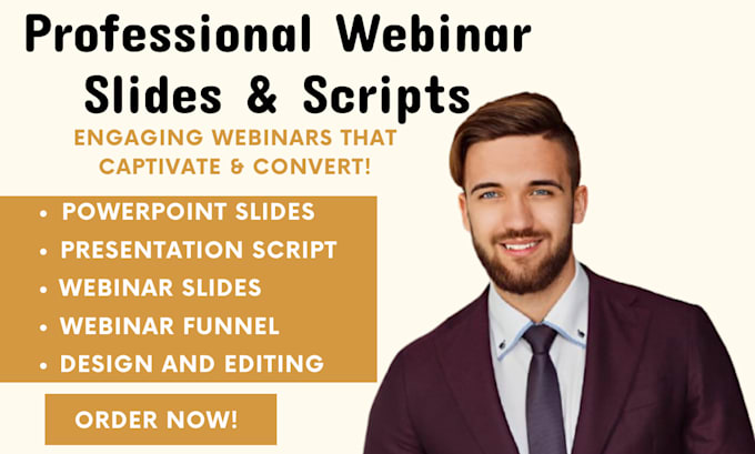 Gig Preview - Create engaging webinar scripts, slides, presentations that wow your audience