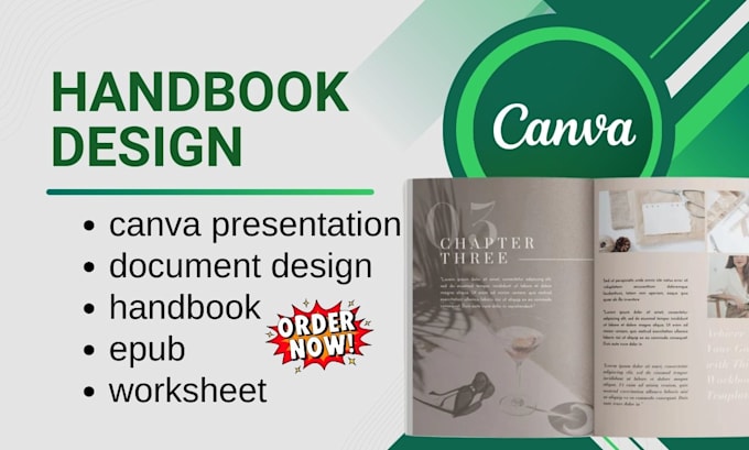 Gig Preview - Format, design canva presentation, document design, handbook, epub, workbook