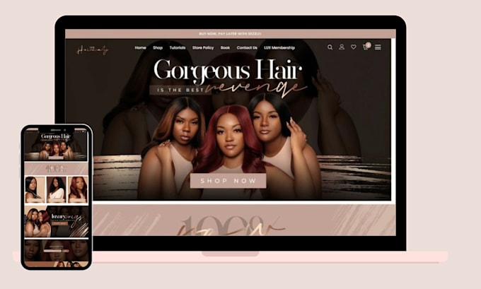 Gig Preview - Build hair extension website, beauty website, hair extension shopify store