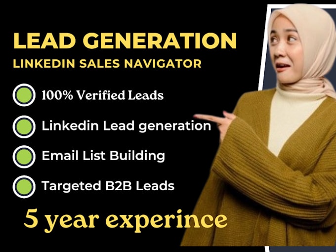 Gig Preview - Generate high targeted b2b leads using linkedin sales navigator