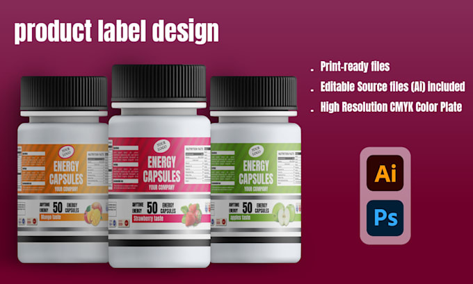 Gig Preview - Create product label design and packaging