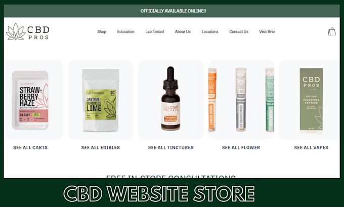 Gig Preview - Wordpress cbd website cbd cannabis store website cbd dropshipping store