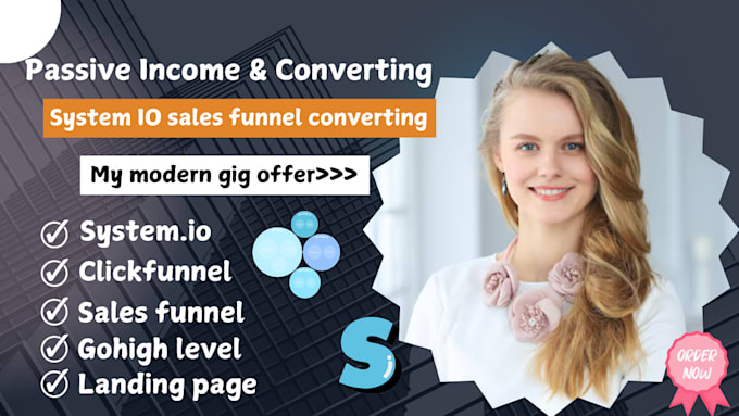 Gig Preview - Build systeme io sales funnel landing page clickfunnels gohighlevel