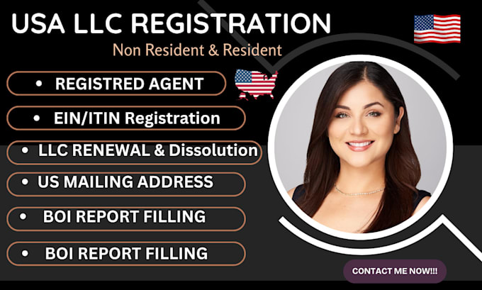 Gig Preview - Do USA llc registration, ein, boi report, itin for non US resident