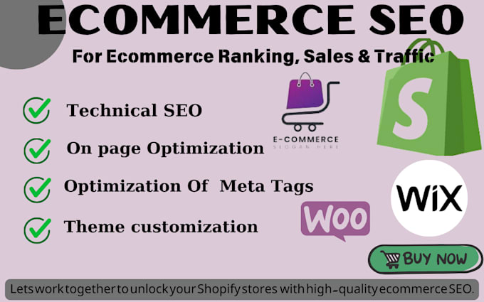 Gig Preview - Ecommerce SEO advance shopify to boost your ecommerce sales shopify traffic etsy