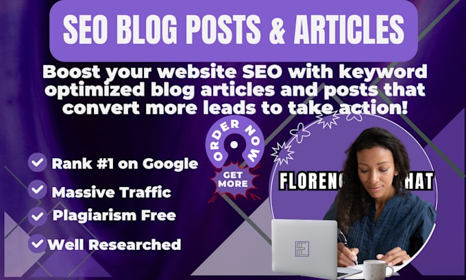 Gig Preview - Write high quality seo blog posts and articles that rank