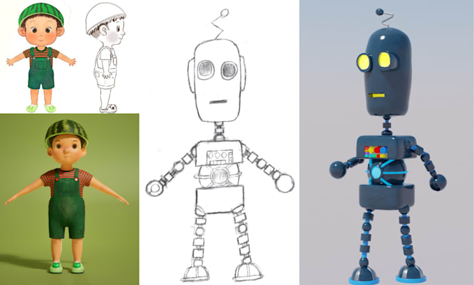 Gig Preview - Convert 2d sketch to 3d render 2d to 3d model in blender for 3d printing