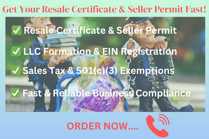 Gig Preview - Assist you in obtaining a resale certificate, seller permit, sales tax exempt