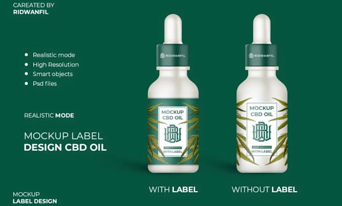 Gig Preview - Do premium cbd label design, hemp oil label and bottle label desgn