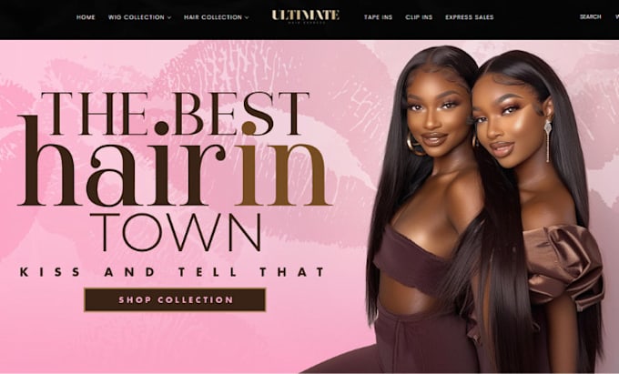 Bestseller - design hair extension website, beauty salon hair salon, human hair shopify store