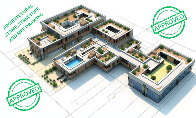 Gig Preview - Provide architectural stamp, structure and mep drawing set for city permit