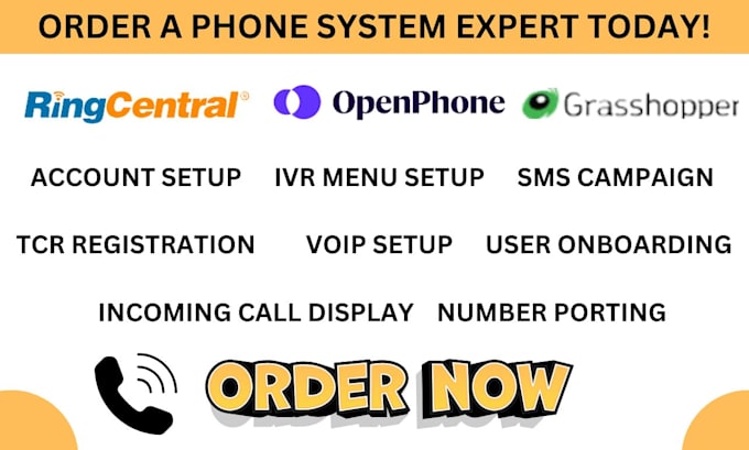 Gig Preview - Ringcentral grasshopper openphone tcr ivr voip call forwarding routing voicemail