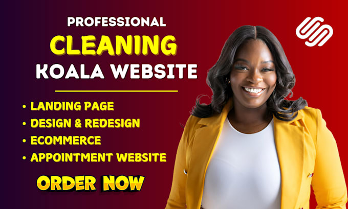 Gig Preview - Design cleaning website, booking koala, house, office cleaning website