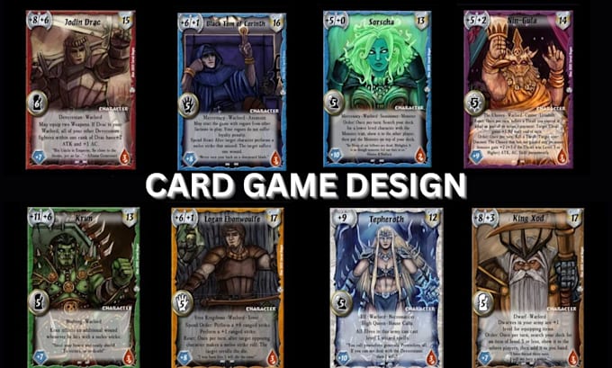 Gig Preview - Do card game design template, playing cards tcg board game design or poker cards