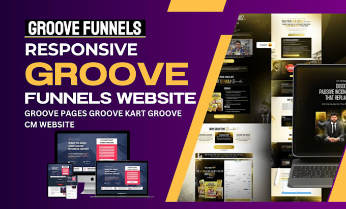 Gig Preview - Build groove funnels landing page groove pages groove kart groove cm website