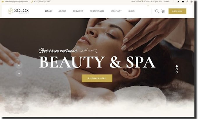 Gig Preview - Design beauty website, cosmetic website, solon website, spa website