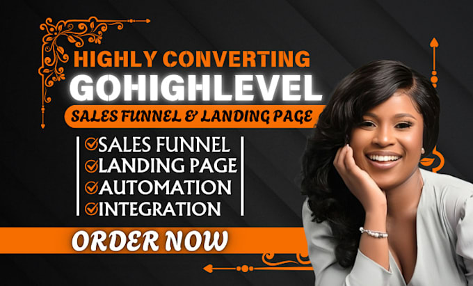 Gig Preview - Build sales funnel in gohighlevel, gohighlevel website, ghl landing page