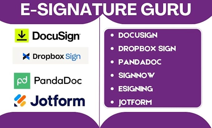 Gig Preview - Do fillable signnow esigning dropbox pandadoc docusign pdf conversion jotform