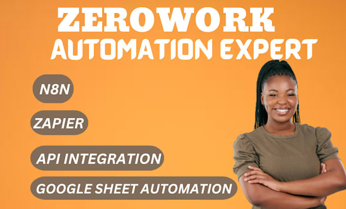 Gig Preview - Zerowork automation api integration with zapier n8n and googlesheet automation