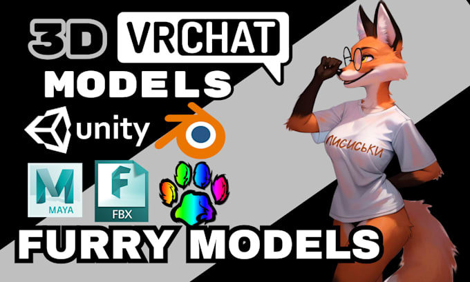 Gig Preview - Do custom vrchat character 3d furry model vrc avatar vtuber for vrchat