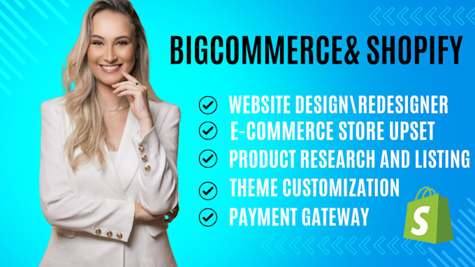 Gig Preview - Design or create bigcommerce online store shopify ecommerce website online shop