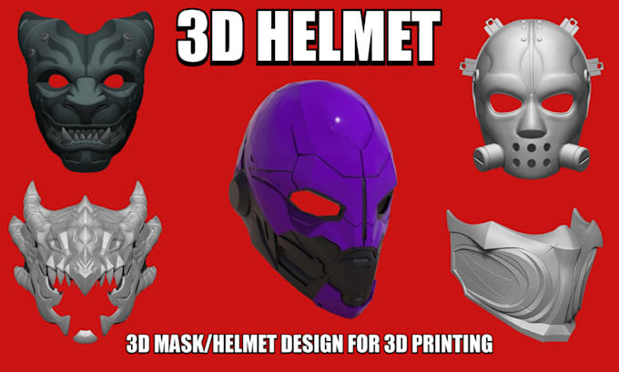 Gig Preview - Sculpt futuristic 3d mask 3d helmet oni mask 3d cosplay mask for 3d printng