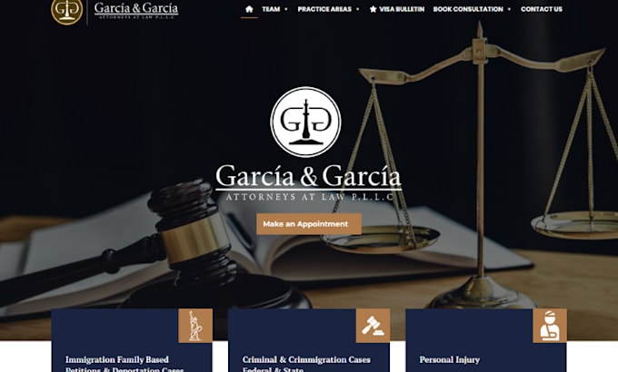 Gig Preview - Design attorney, lawyer, law firm, services notary business, wordpress website