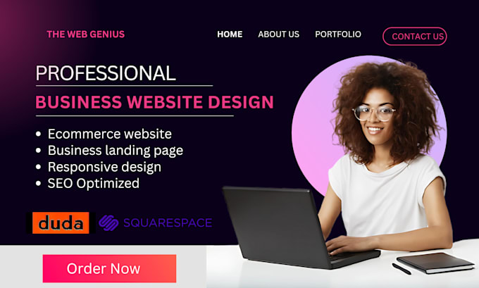 Gig Preview - Duda website design, build business website using duda, squarespace website